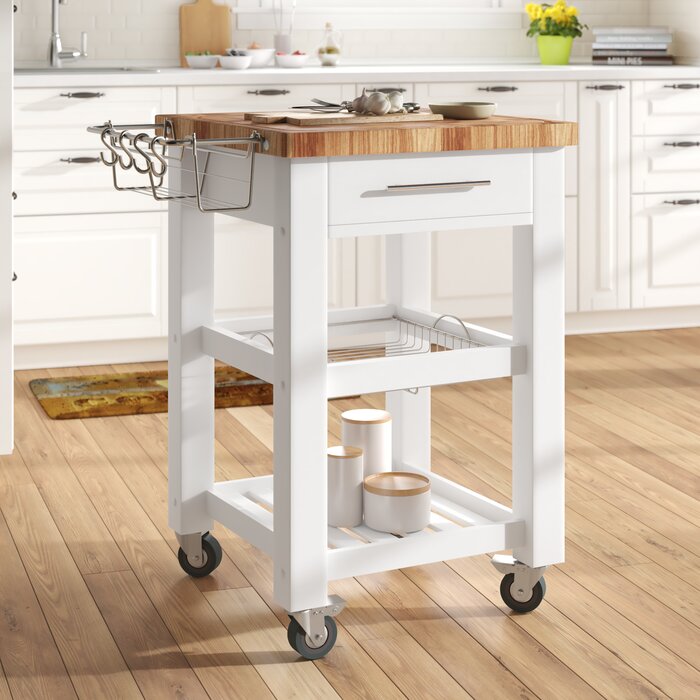 Ebern Designs Sydney Butcher Block Kitchen Cart Reviews Wayfair   Sydney Butcher Block Kitchen Cart 